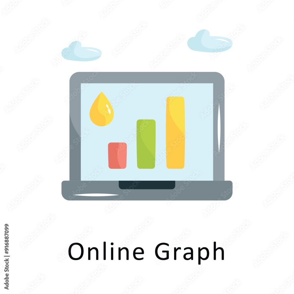 Online Graph Vector Flat Icon Design illustration Symbol on White background EPS 10 File Online Graph Vector Flat Icon Design illustration Symbol on White background EPS 10 File