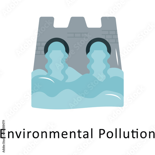 Environmental Pollution Vector Flat Icon Design illustration Symbol on White background EPS 10 File