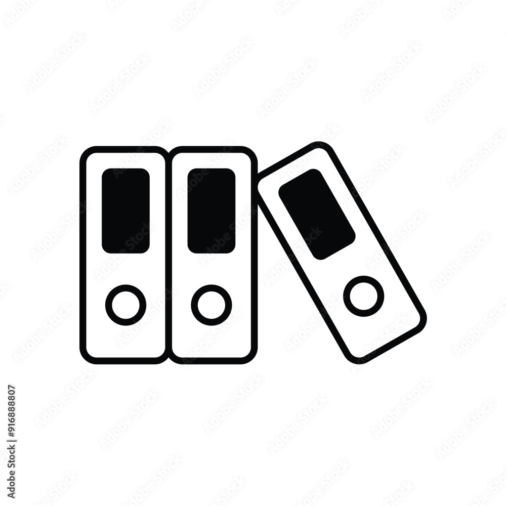 binders glyph icon with white background vector stock illustration binders glyph icon with white background vector stock illustration