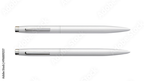 minimalist matte silver ballpoint pen isolated over a png transparent and white background