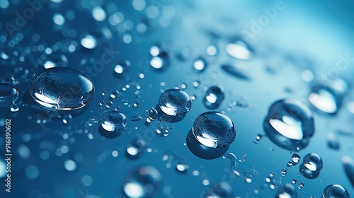 water drops on blue background