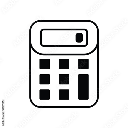 calculator glyph icon with white background vector stock illustration