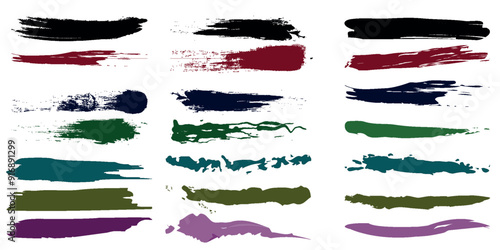 Beautiful brush vector collection. Grunge Elements - Brush strokes, ink paint brush, grunge lines.