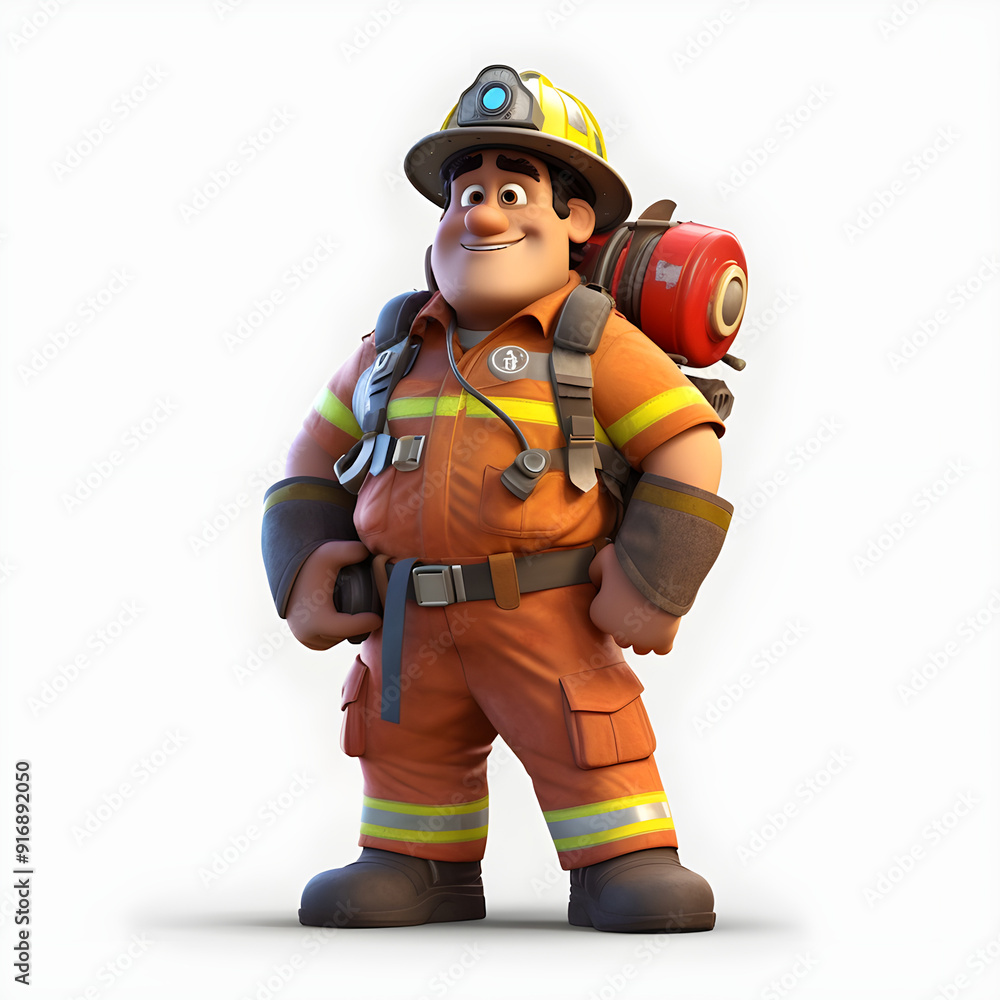 A FIREFIGHTER CARTOON VECTOR AND ILLUSTRATION 2 A FIREFIGHTER CARTOON VECTOR AND ILLUSTRATION 2