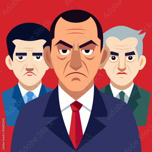 Angry boss. Annoyed politician. Angry man. Speaking politician Vector
