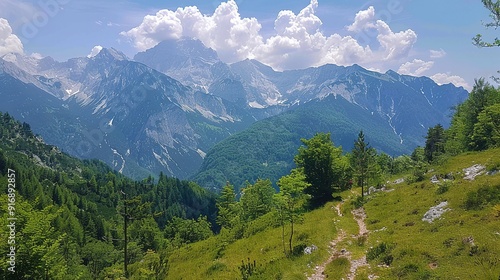 Triglav from the Path to Luknja in Slovenia photo