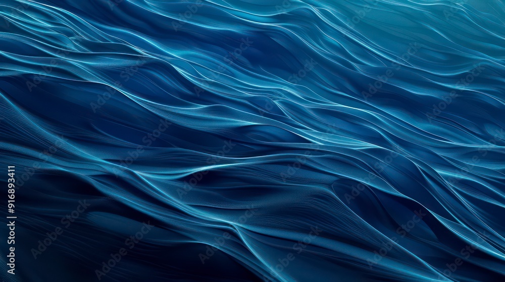 Fototapeta premium deep blue wave pattern wallpaper background 