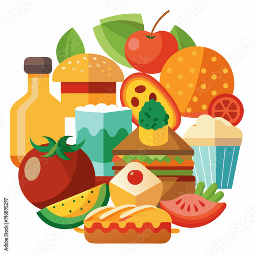 A Colorful Arrangement of Various Food Items