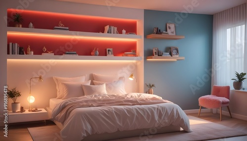 Photo interior modern design room 3d illustration