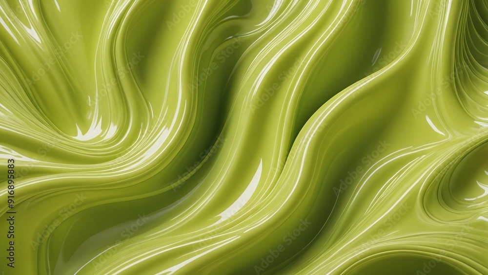 Obraz premium Ethereal Lime Green Translucent Wave Pattern