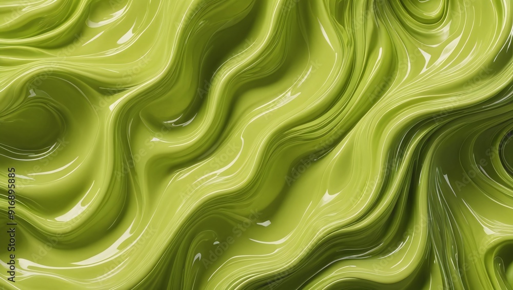 Fototapeta premium Ethereal Lime Green Translucent Wave Pattern