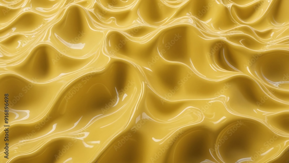Obraz premium Fluid Lemon Yellow Translucent Wave Pattern