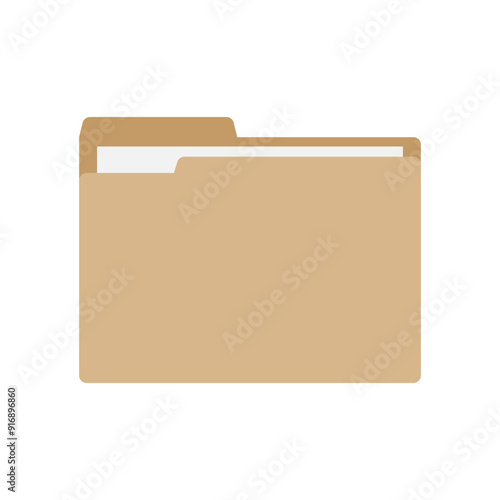 Office folder icon. File folder with documents. Folder for reports and archive cases.