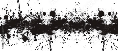 black paint splatter banner illustration on a white background