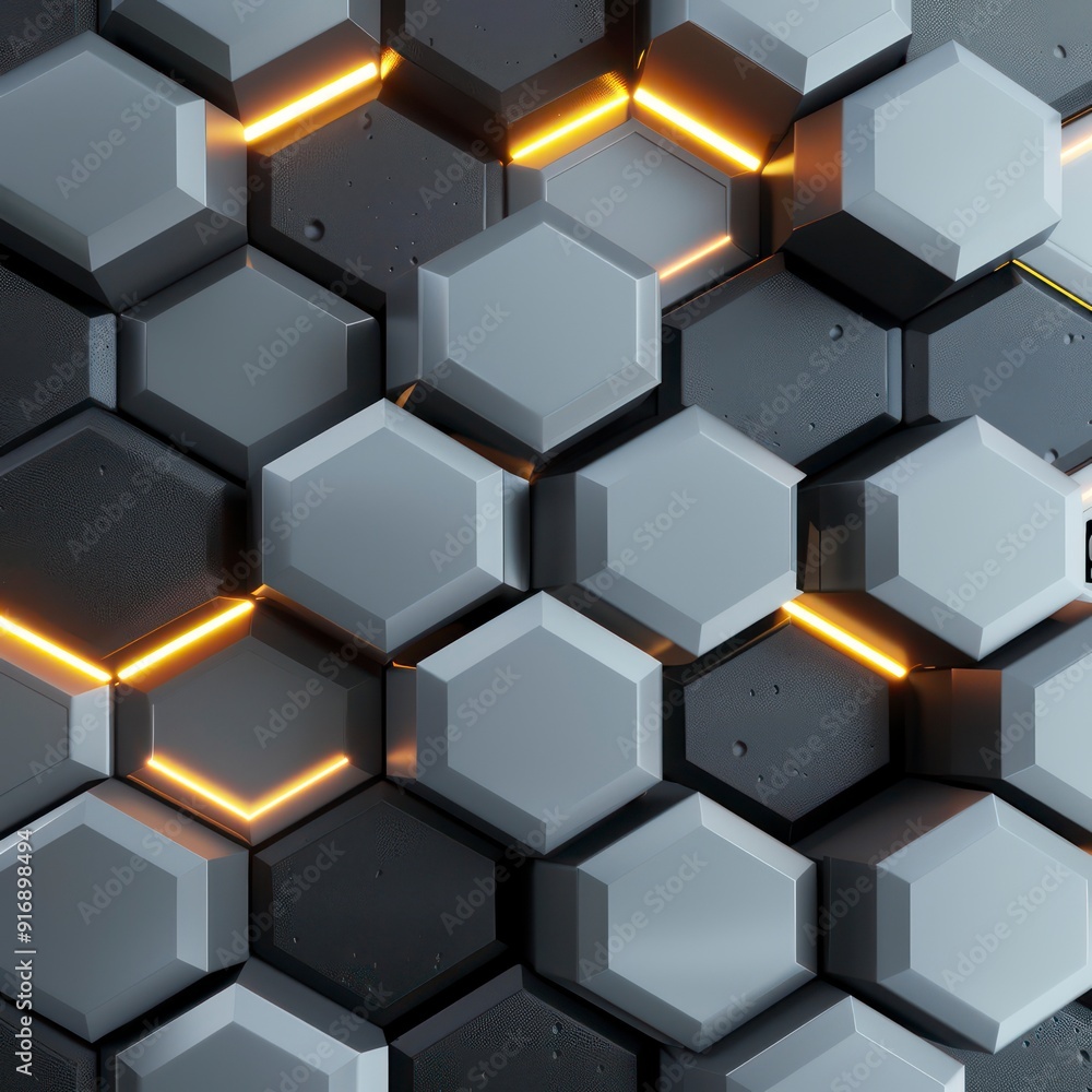 modern hexagons tile texture background with led lights behind modern hexagons tile texture background with led lights behind