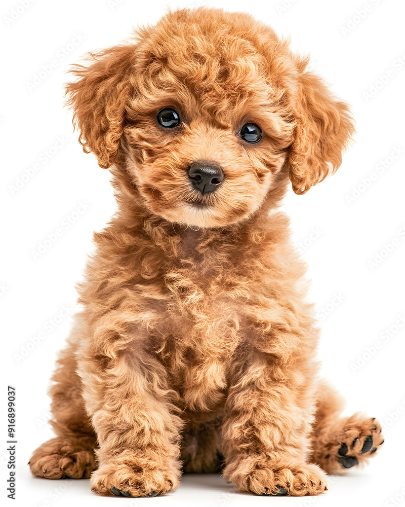 Cute toy poodle sitting on white background Cute toy poodle sitting on white background