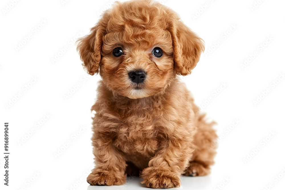 Cute toy poodle sitting on white background Cute toy poodle sitting on white background