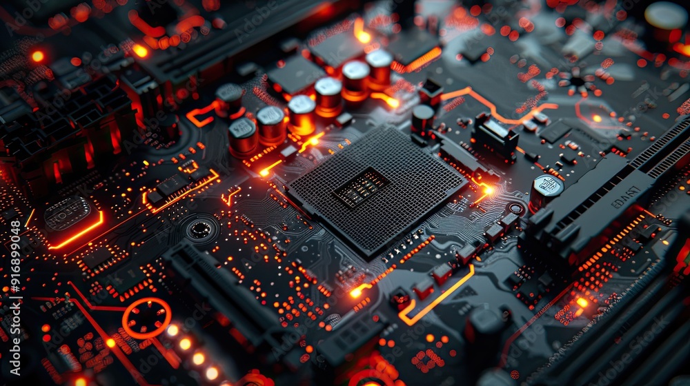 photo of motherboard, amazing details photo of motherboard, amazing details