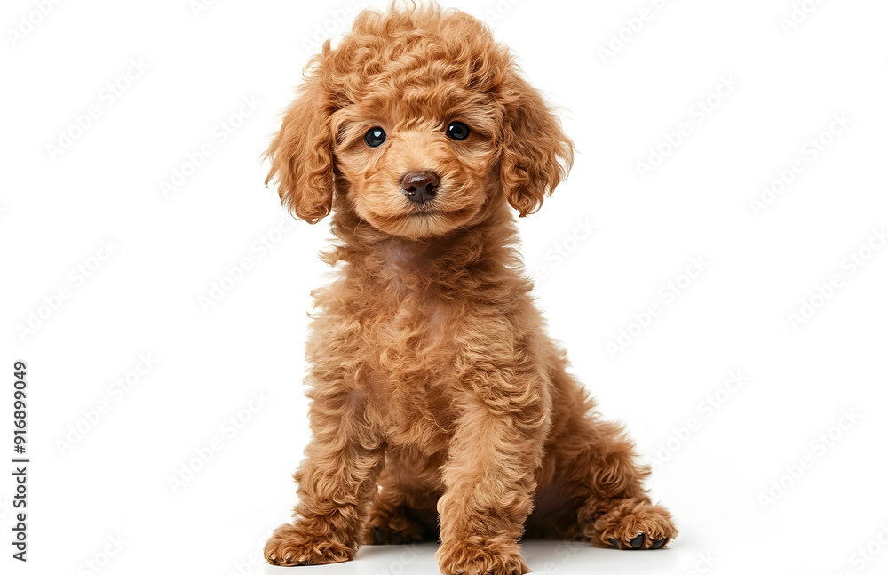 Cute toy poodle sitting on white background Cute toy poodle sitting on white background