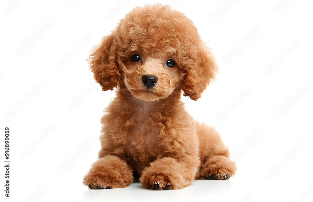 Cute toy poodle sitting on white background Cute toy poodle sitting on white background