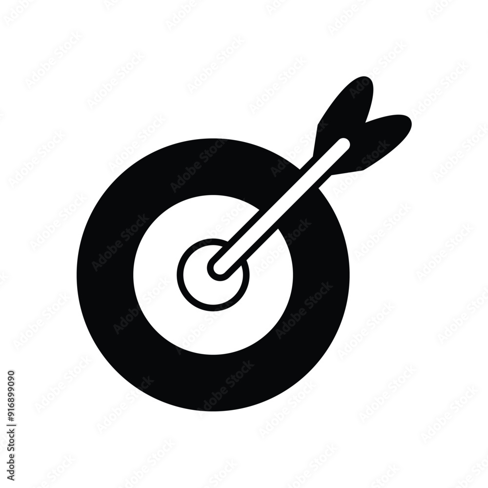 target glyph icon with white background vector stock illustration target glyph icon with white background vector stock illustration