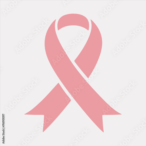 Pink cancer ribbon logo icon vector silhouette on a white background