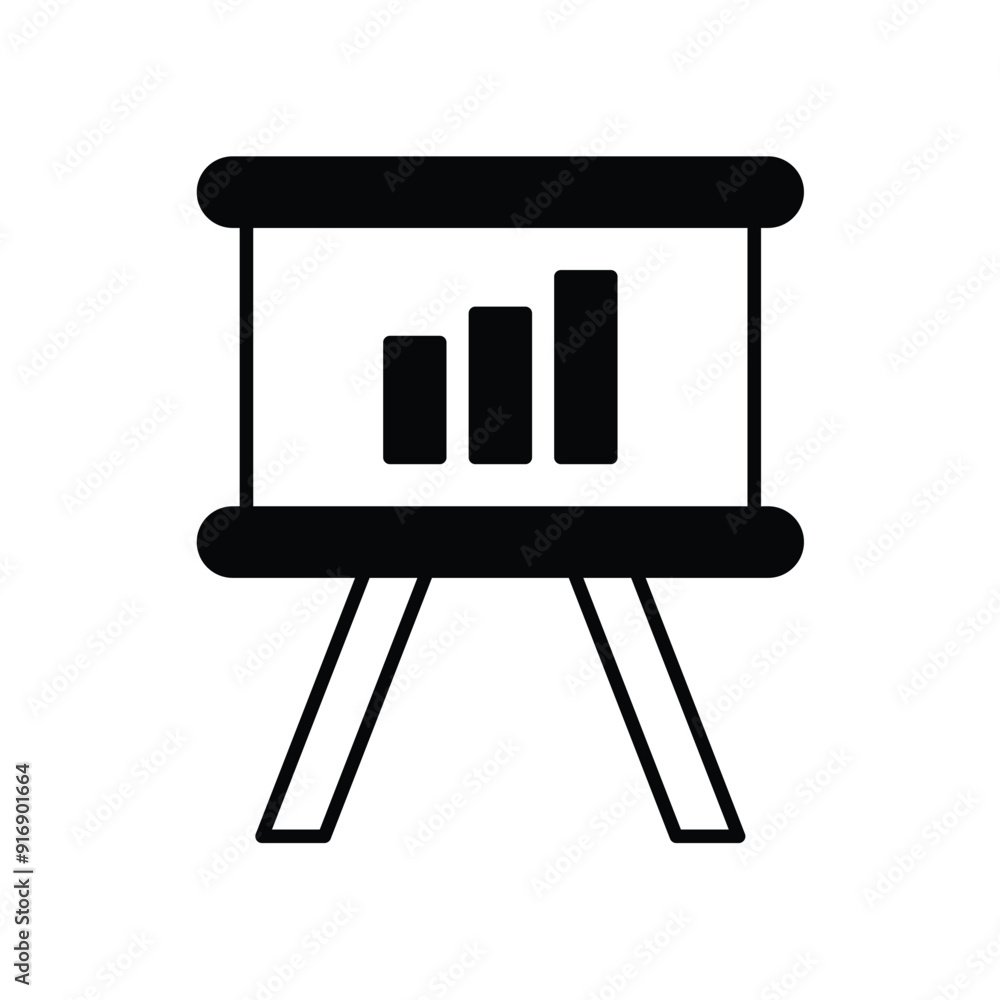 graphic presentation glyph icon with white background vector stock illustration graphic presentation glyph icon with white background vector stock illustration