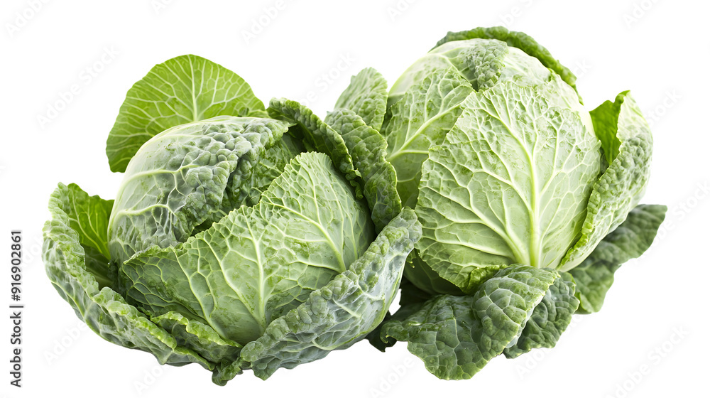 Fototapeta premium Cabbage isolated on a white background with full depth of field, sharp focus