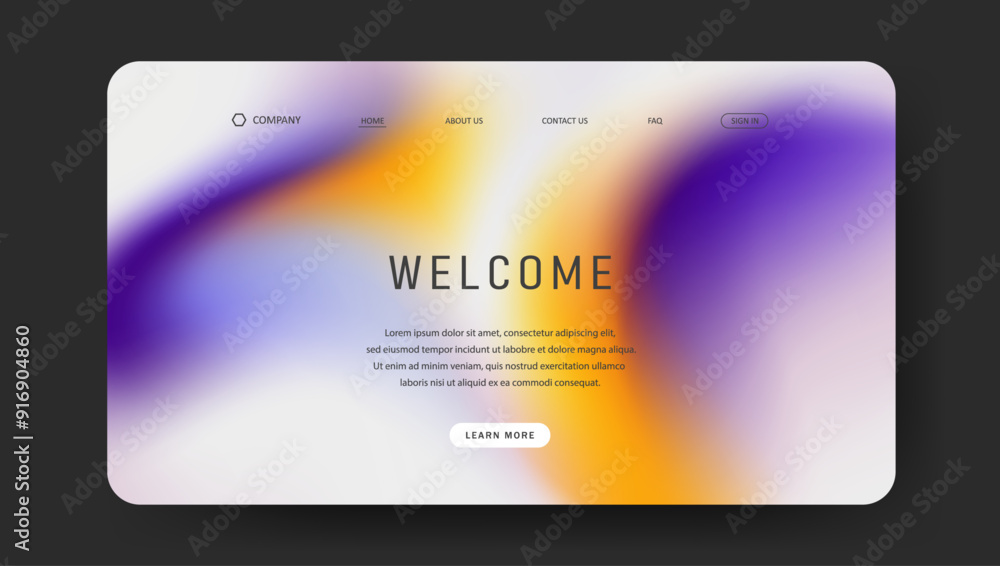 Abstract wave futuristic design of landing page. retro gradient mesh website design Abstract wave futuristic design of landing page. retro gradient mesh website design