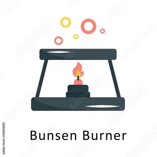 Bunsen Burner Vector Flat Icon Design illustration Symbol on White background EPS 10 File 
