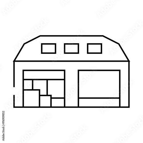 warehouse wholesale line icon vector. warehouse wholesale sign. isolated contour symbol black illustration