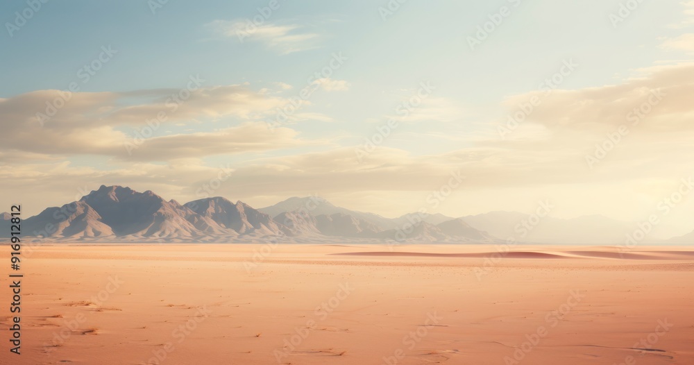 Desert landscape with mountains in the background Desert landscape with mountains in the background