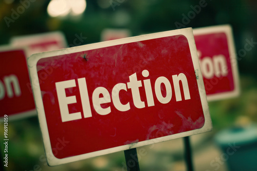 Election text sign