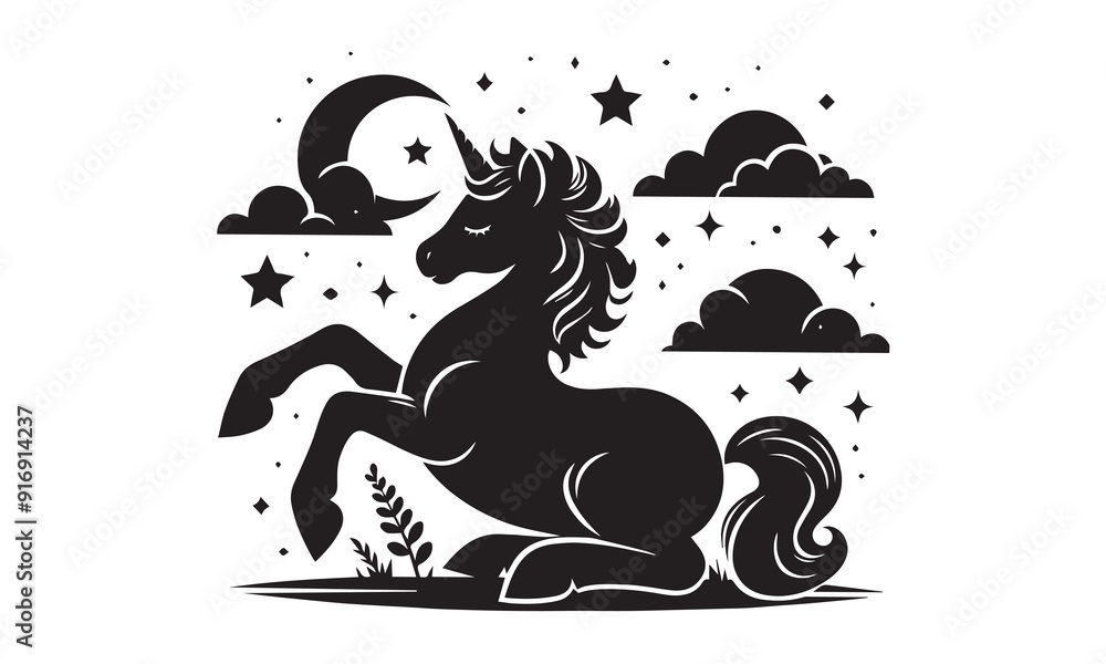 unicorn design, unicorn horse head design - black and white magical unicorn design, unicorn horse head design - black and white magical