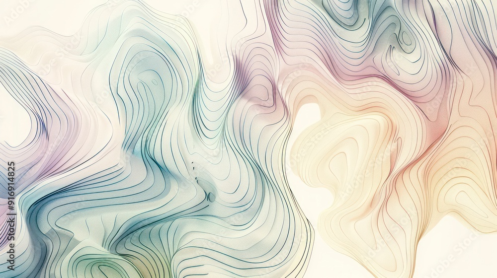 abstract organic flow wallpaper background with dynamic waves and soft pastel tenuous colors
