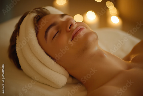 Men's spa facial massage