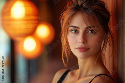 Portrait of young beautiful woman in spa environment