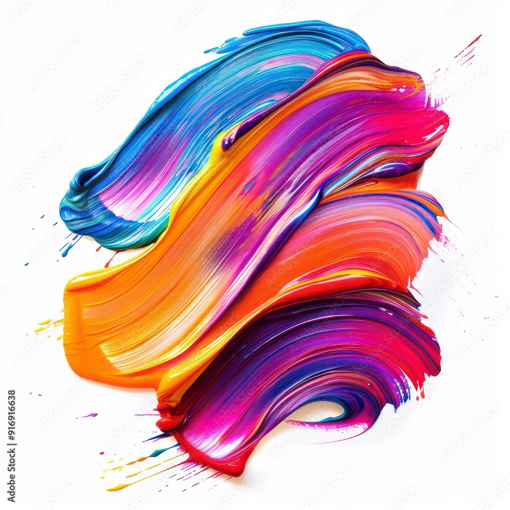 colorful paint strokes illustration on a white background colorful paint strokes illustration on a white background