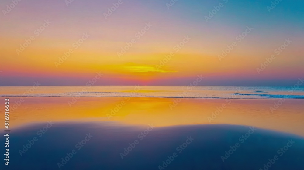 Serene Sunset Over Calm Ocean Serene Sunset Over Calm Ocean