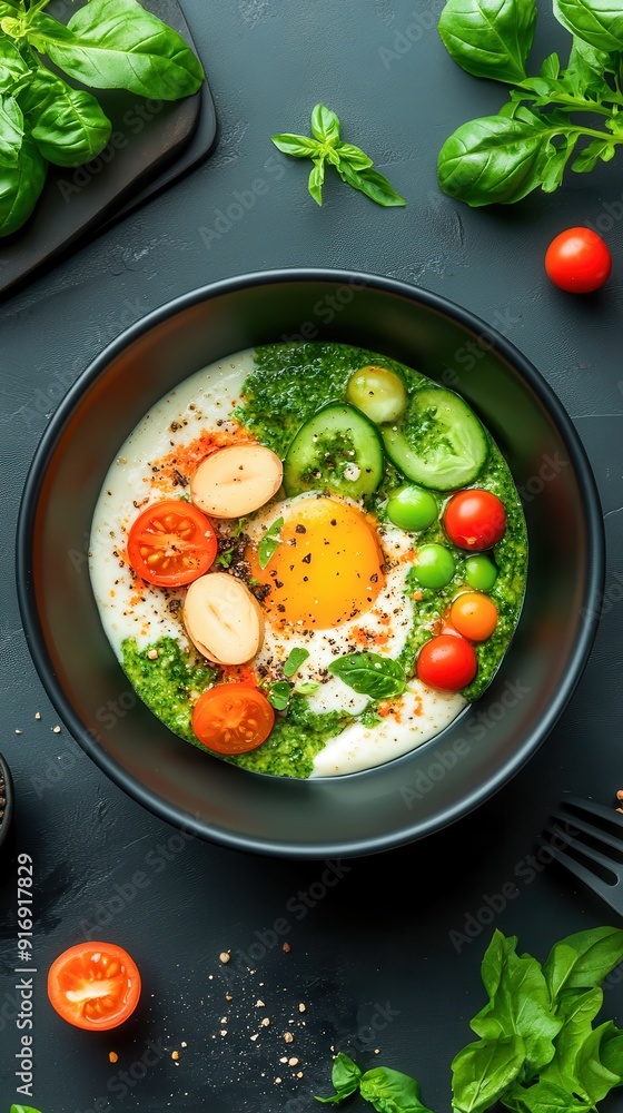 Colorful Healthy Breakfast Bowl with Egg and Vegetables Colorful Healthy Breakfast Bowl with Egg and Vegetables