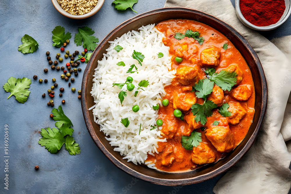 Indian chicken tikka masala with rice Indian chicken tikka masala with rice