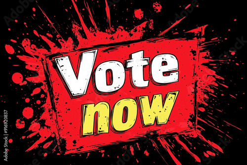 Vote now text poster