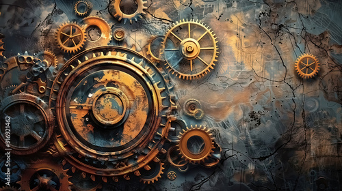 Old rusty gears as a techno...