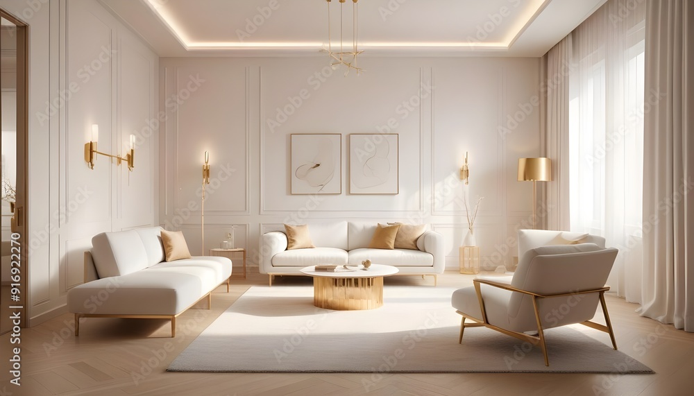 Fototapeta premium Photo interior modern design room 3d illustration