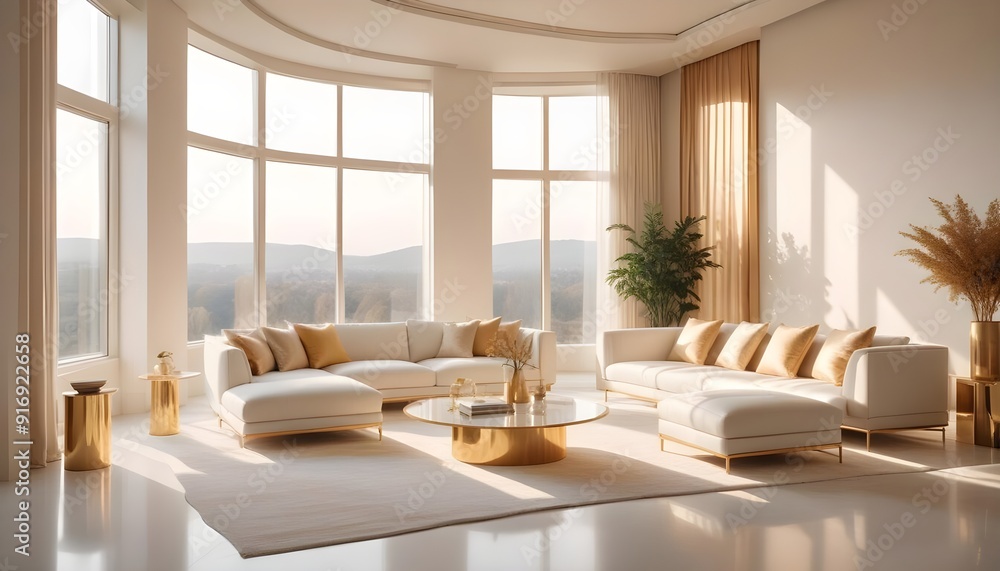 Fototapeta premium Photo interior modern design room 3d illustration