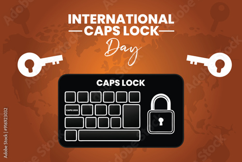 International Caps Lock Day Vector Fun Typographic background Design for Keyboard Enthusiasts