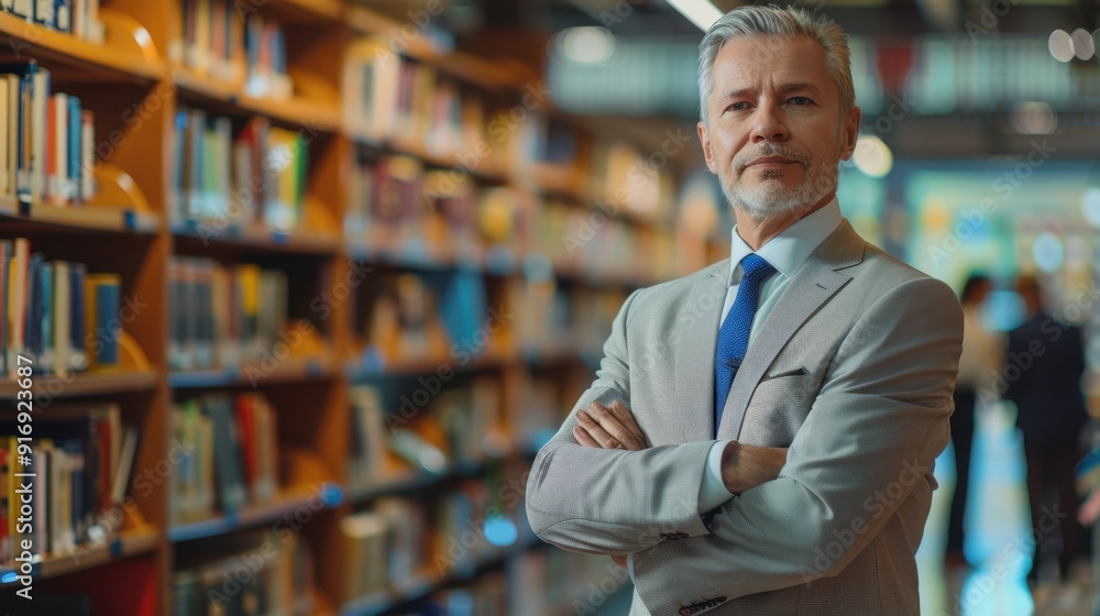 The businessman in library The businessman in library