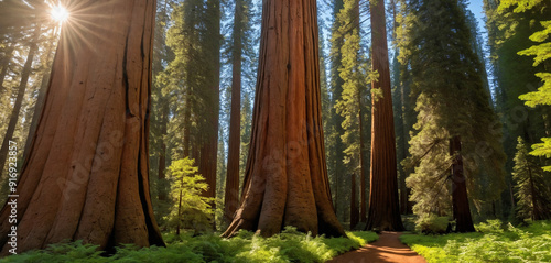 serene grove of towering sequoia trees.