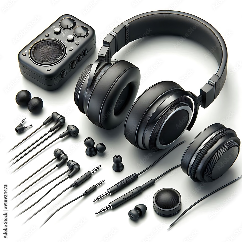 Headphones icon set
Headphones icon set