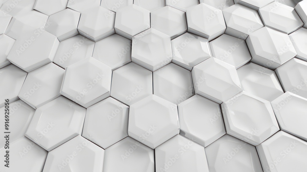 Naklejka premium hexagonal tiled white texture seamless wallpaper background